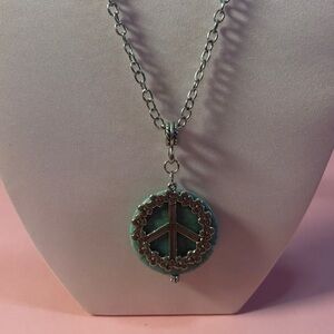 Silver Peace Pendant Necklace